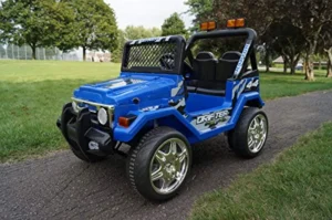 NEW 2025 KIDS 12V RAPTOR ELECTRIC RIDE ON CAR 4X4 JEEP 2-SEATER WITH REMOTE CONTROL IN BLUE
