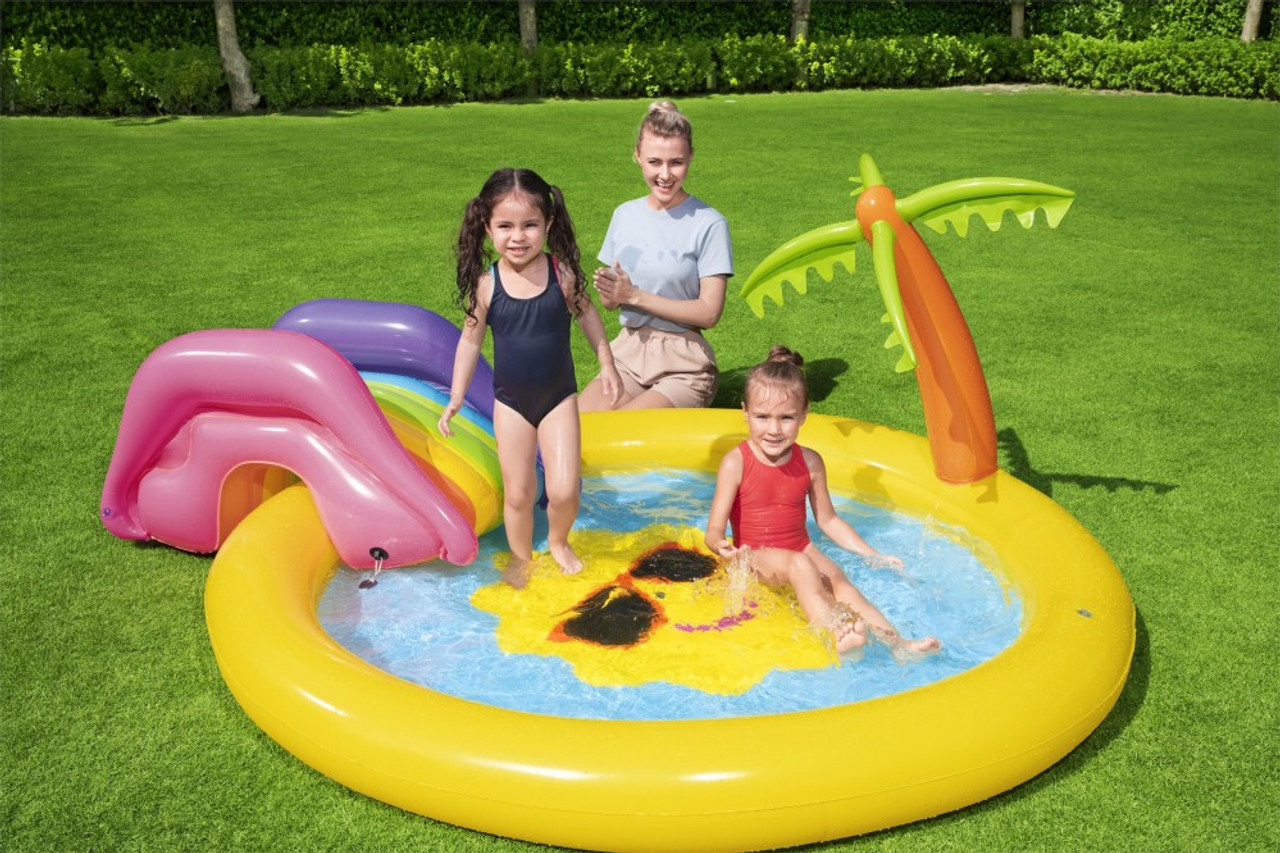 Sunnyland Splash Play Padding Pool With Slide | Easy Inflatable
