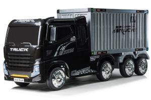 Black R/C Four Motor Artic Truck & Trailer - 12V Kids' Electric Ride On