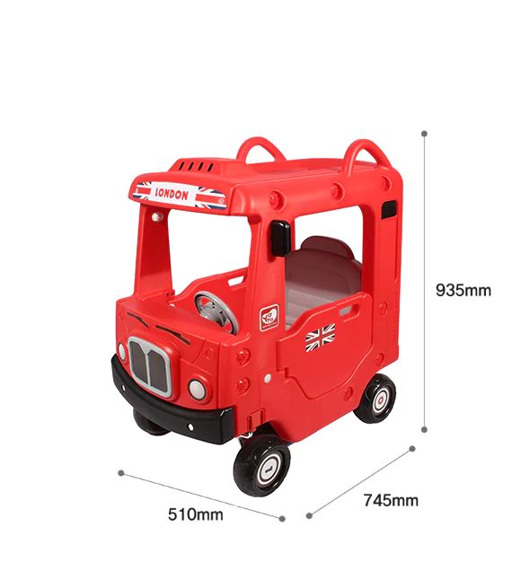 London Bus Roof Car, Kids Ride-On, Foot to Floor Slider, Mini Vehicle Push Car With Music, For Ages 12 Months to 5 Years