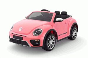 New 2025 VW Licensed Volkswagen Beetle Dune 12V Kids Electric Ride On Car Pink