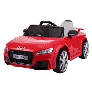 New 2025 Audi TT RS Kids 12V Ride on Car Electric Battery Powered Toy Vehicle RC Remote Control, Lights MP3, Red