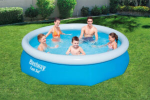 Fast Inflatable Swimming Pool Set 10'X30" With Heavy Duty Side Walls