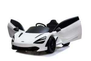 McLaren 720S Lisenced 12V Battery Powered Kids Electric Ride On Toy Car EVA Wheels Leather Seats (Model: M720S) Solica White