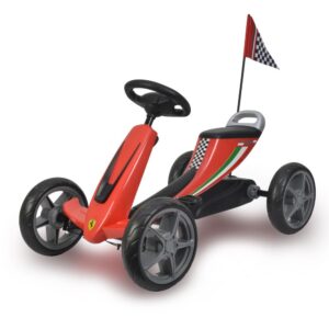 Ferrari Licensed Kids Go Kart with Foot Pedal EVA Wheels Brake Lever Clutch Gear C8931 (RED)