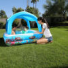 Canopy Play Inflatable Paddling Pool With Sun Shade 58"X58"X48"