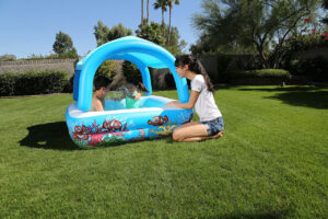 Canopy Play Inflatable Paddling Pool With Sun Shade 58"X58"X48"