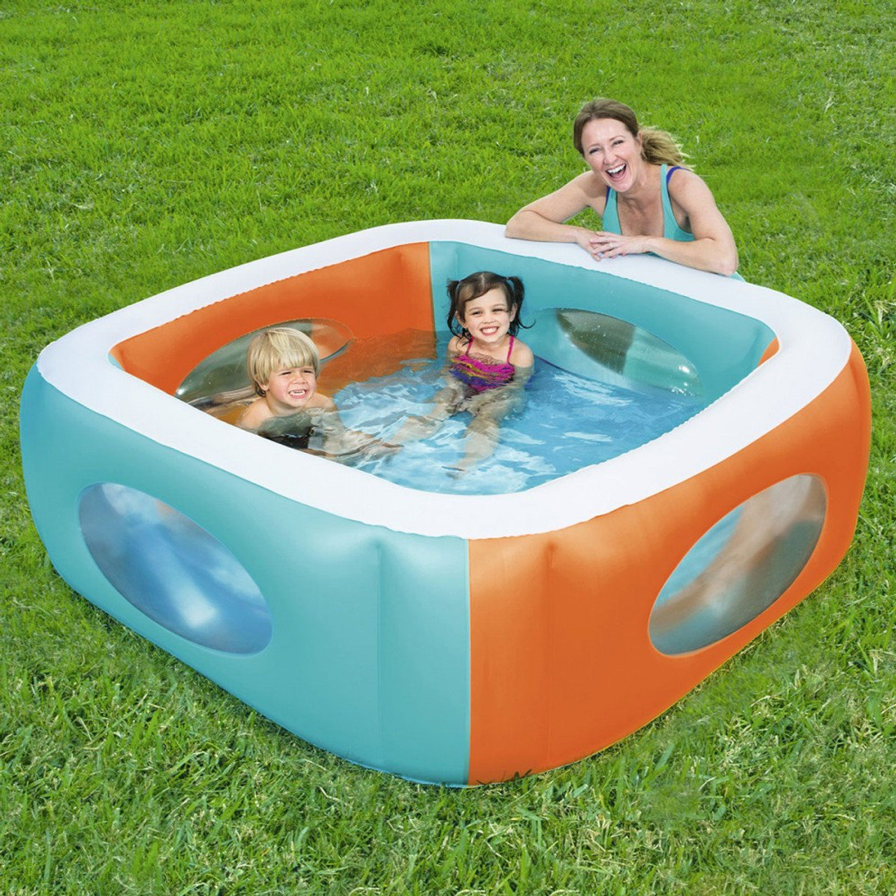 Inflatable Window Paddling Pool With Extra Wide Side Walls 66" X 66" X 22"