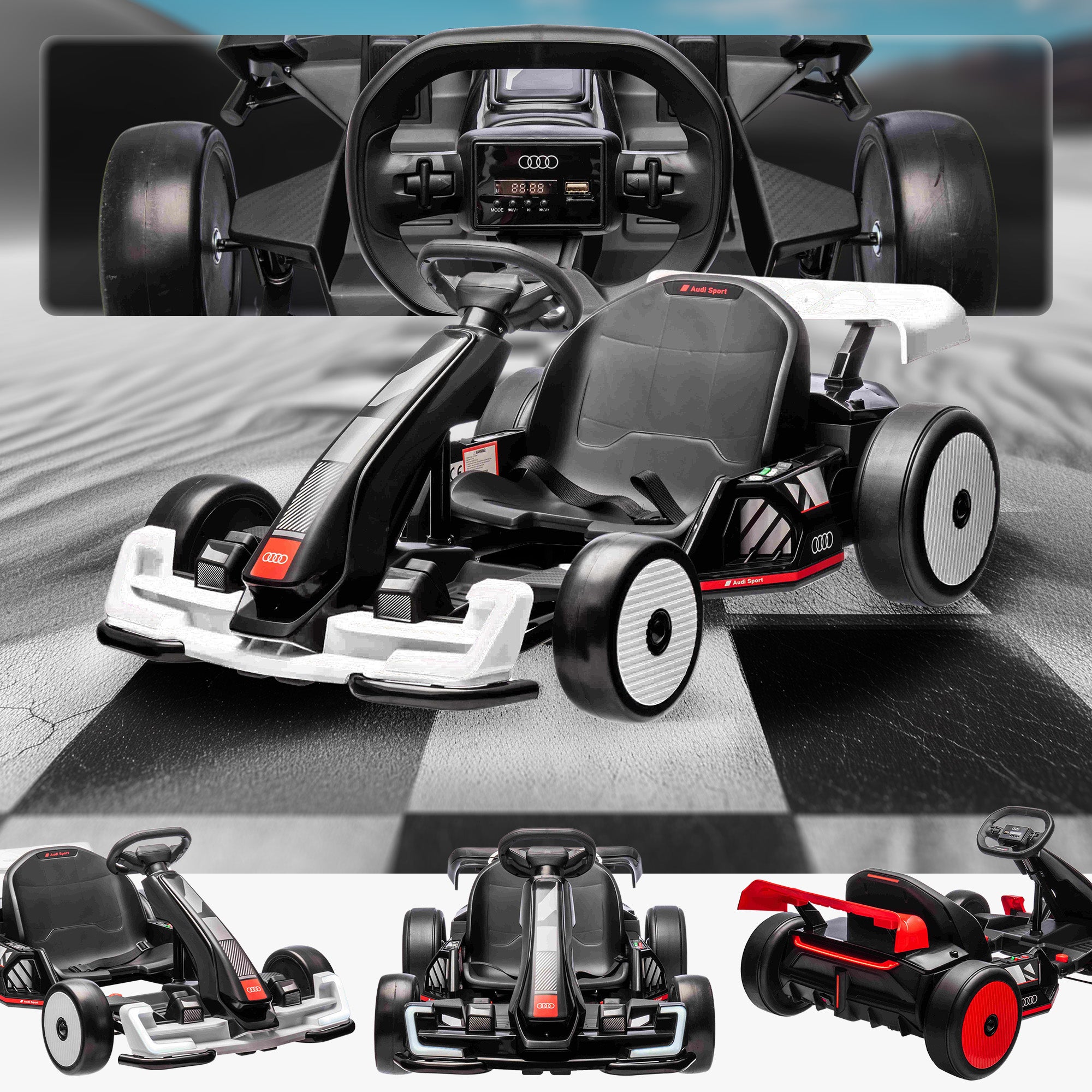 Kids Audi Drfit Kart 24V Ride on Toys Kids Electric Battery Ride on Toys Drift Ride on White