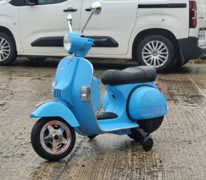 Licensed Vespa 12V Electric Ride On Motorbike Blue