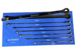 NEW 7 PIECE DOUBLE RING EXTRA LONG RATCHET SPANNER SET 8-19mm