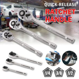 3PCS MANAROLA RATCHET HANDLE SET  1/4" 3/8" 1/2" DRIVE HEAVY DUTY QUICK RELEASE SET