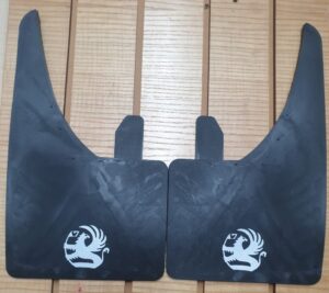 Universal Mudflaps For Vauxhall Opel GM models of Cars & Vans | Set Of 4 | White Logo | Front or Rear